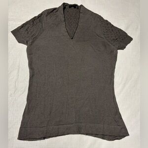 Marlowe New Small v neck short sleeve sweater top cashmere silk made in Italy